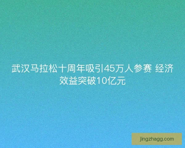 武汉马拉松十周年吸引45万人参赛 经济效益突破10亿元